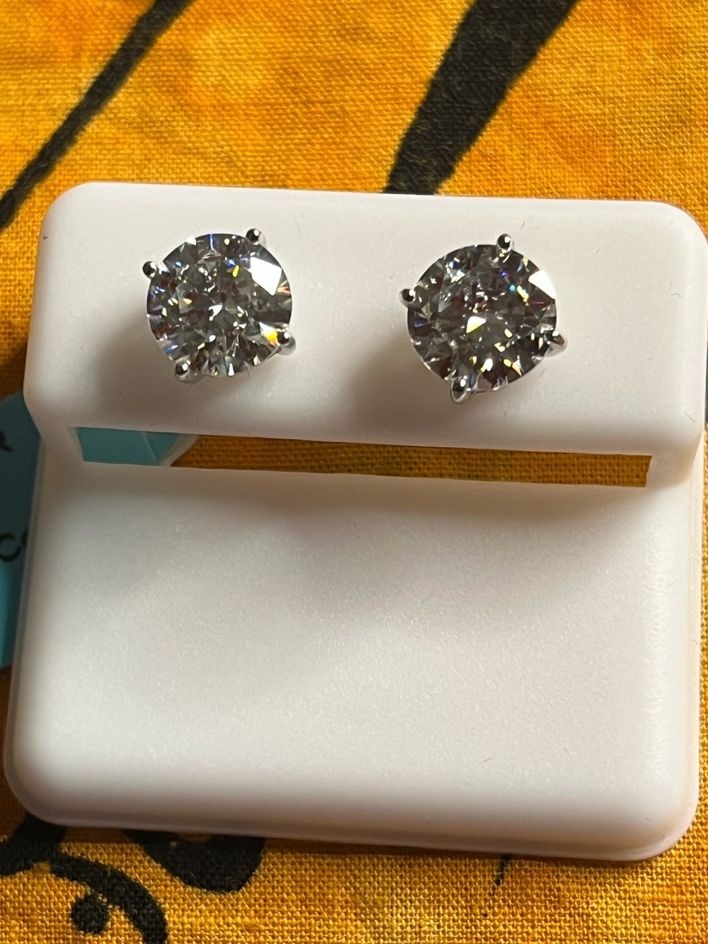 4 CTW 8mm Sterling Silver Moissanite Stud Earrings VVS D Color NWT